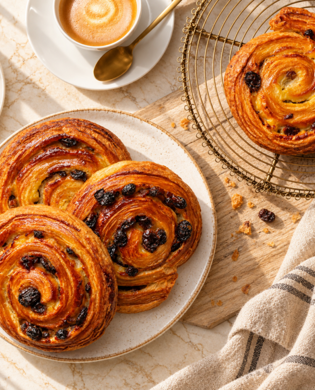 Koffiebroodje met rozijnen